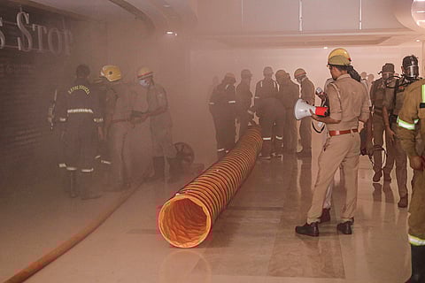 Fire at Logix Mall in Noida